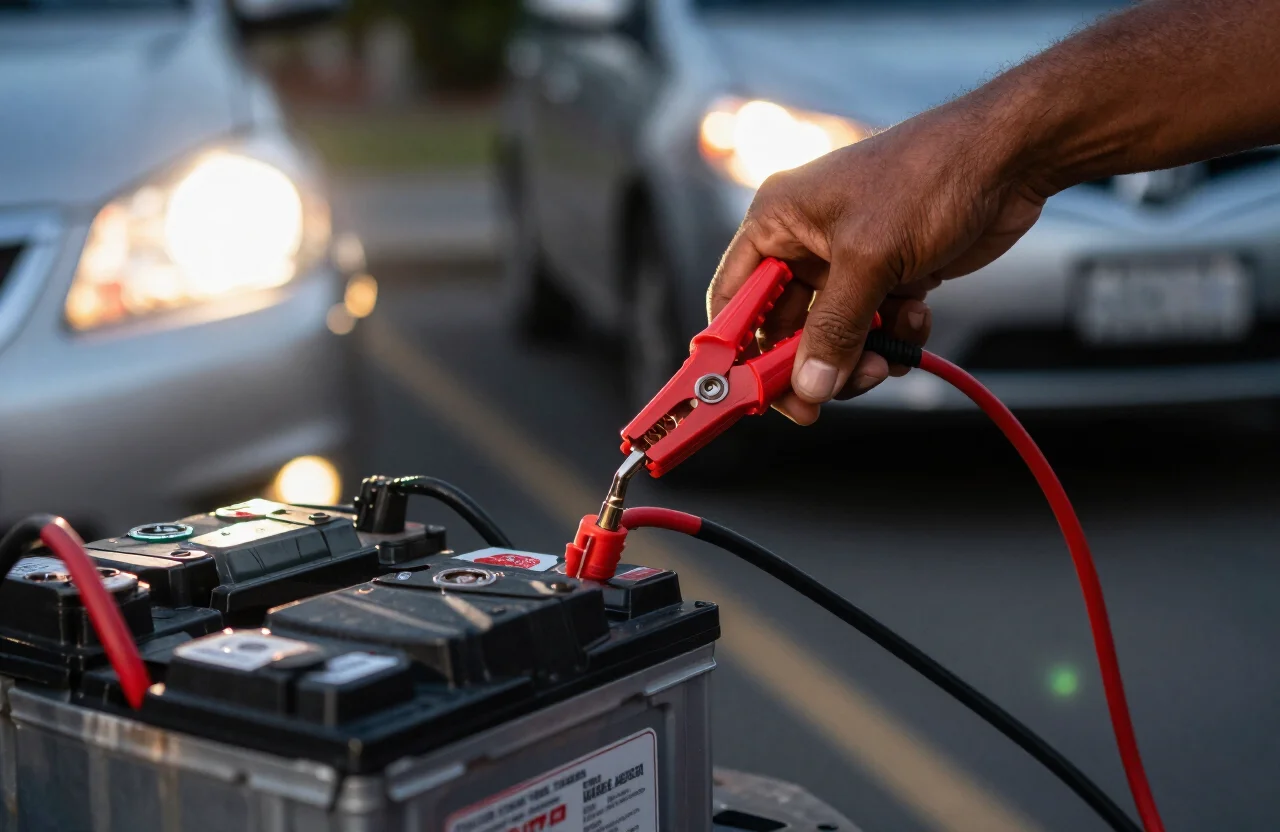 Paso de corriente con cables booster a batería de carro